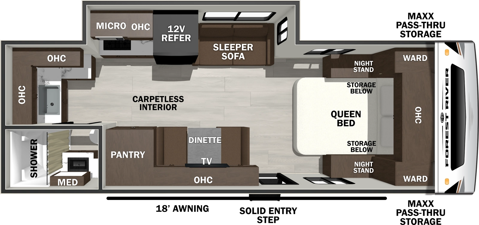 Wildcat Travel Trailers 221CHEF Floorplan